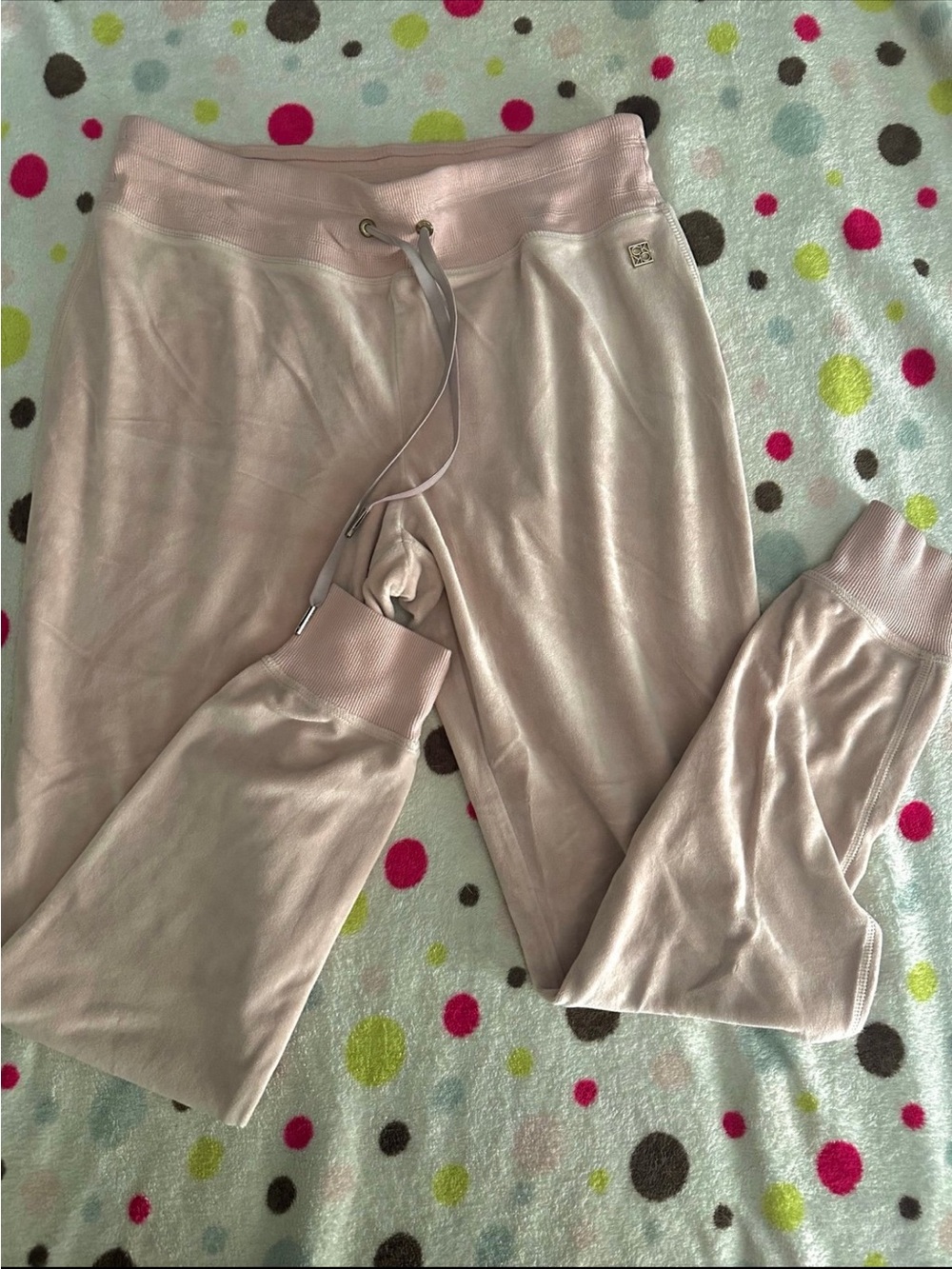 Calvin Klein Light Pink Velour Jogger Pants